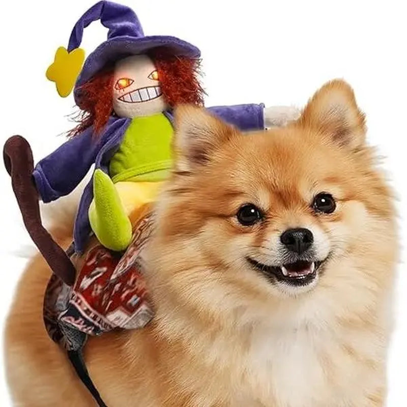 Fuzzwoof Howling Witch Dog Halloween Costume with Spooky Sound Effects, Humorous Dog Outfit Featuring Creepy Laughing Witch, Suitable for All Breeds (Large)
