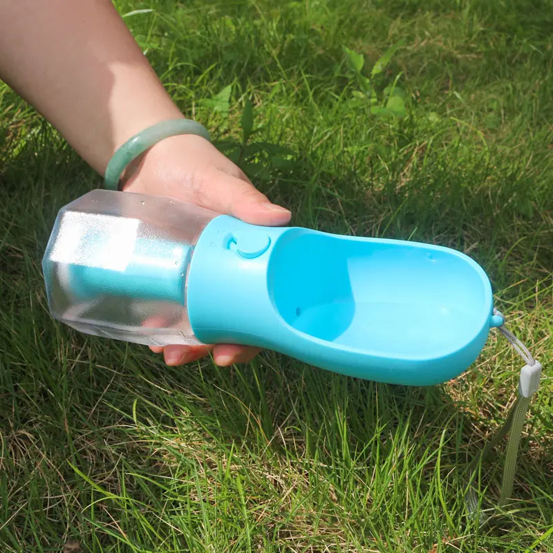 10Oz Bpa-Free ABS+PC Portable Dog Water Bottle, 3-In-1 Pet Travel Bowl Dispenser with 20Oz Capacity, 100G Snack Compartment & Built-In Poop Bag Holder, Summer Outdoor Walking Hiking Accessory for Large Dogs