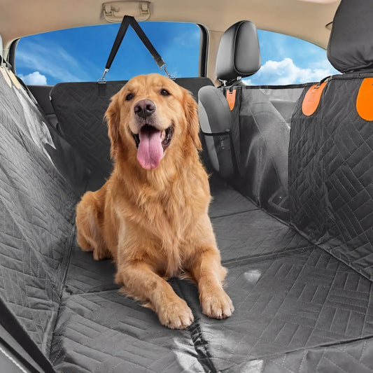 PETZOOKA Back Seat Extender for Dogs Hard Bottom Car Seat Cover for Dogs with Mesh Window Waterproof Backseat Pet Cover Hard Bottom-Dog Car Seat Cover for Back Seat Dog Hammock for Car/Suv