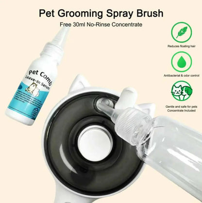 Pet Deshedding Spray Brush for Cats/Dogs - Stainless Steel Slicker Grooming Tool, 1-Button Hair Removal, Adjustable Steam Mist Settings, Moisturizing, Gentle on Skin, Universal Fit Grooming Accessory for Pet Lovers
