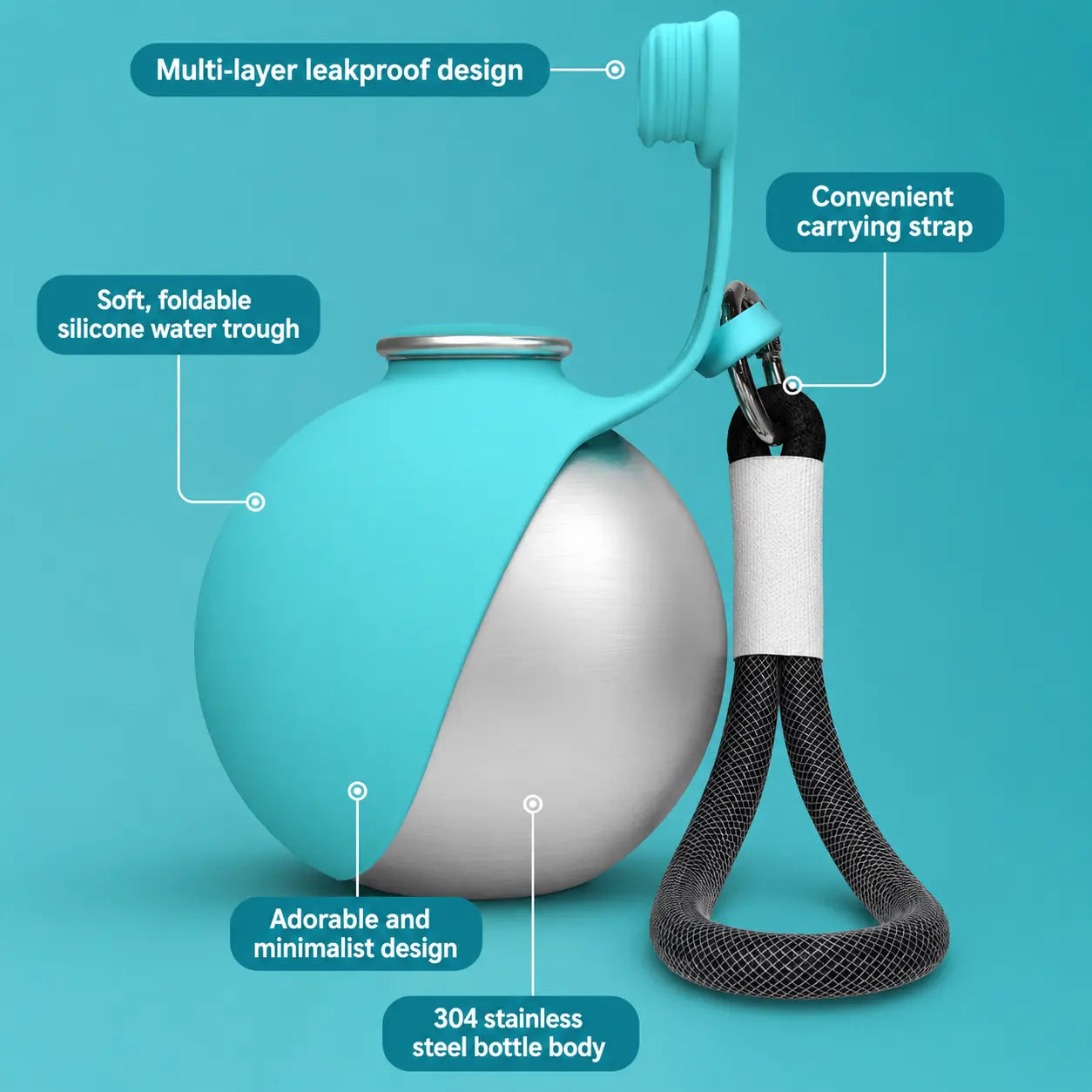 Durable Spill-Proof Dog Water Dispenser – Premium Portable Bottle for All-Terrain Travel with Effortless Single-Handed Operation and Leak-Free Assurance
