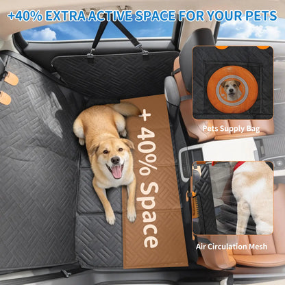 PETZOOKA Back Seat Extender for Dogs Hard Bottom Car Seat Cover for Dogs with Mesh Window Waterproof Backseat Pet Cover Hard Bottom-Dog Car Seat Cover for Back Seat Dog Hammock for Car/Suv