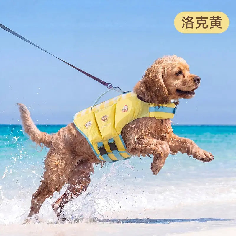 Dog Life Jacket - Pet High-Visibility Gear with Bright Contrast Colors, Ripstop Quick-Dry Fabric, Head Support, Enhances Visibility Water Safety Lifesaver for Pool, Lake Activities