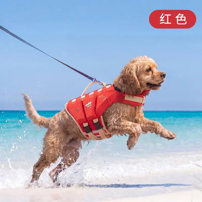 Dog Life Jacket - Pet High-Visibility Gear with Bright Contrast Colors, Ripstop Quick-Dry Fabric, Head Support, Enhances Visibility Water Safety Lifesaver for Pool, Lake Activities