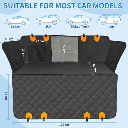PETZOOKA Back Seat Extender for Dogs Hard Bottom Car Seat Cover for Dogs with Mesh Window Waterproof Backseat Pet Cover Hard Bottom-Dog Car Seat Cover for Back Seat Dog Hammock for Car/Suv