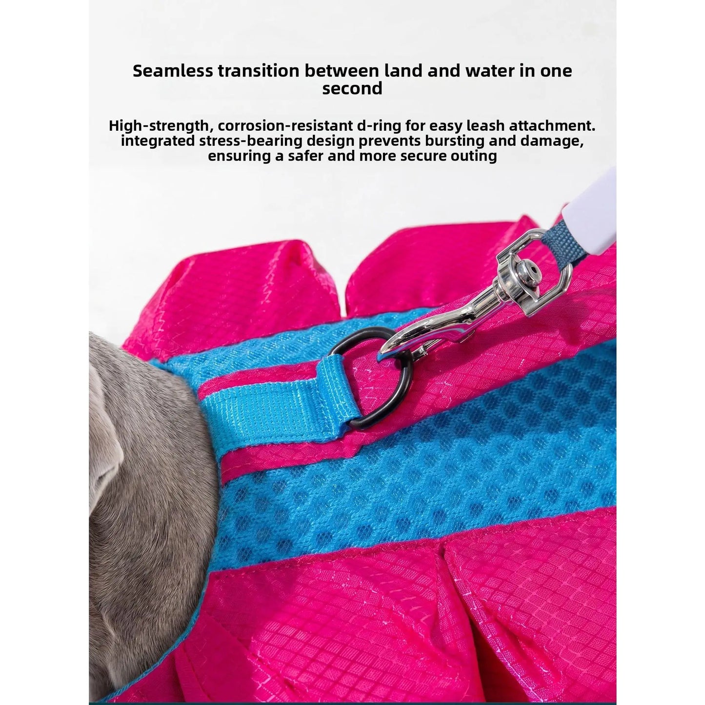 Dog Life Jacket - Pet High-Visibility Gear with Bright Contrast Colors, Ripstop Quick-Dry Fabric, Head Support, Enhances Visibility Water Safety Lifesaver for Pool, Lake Activities