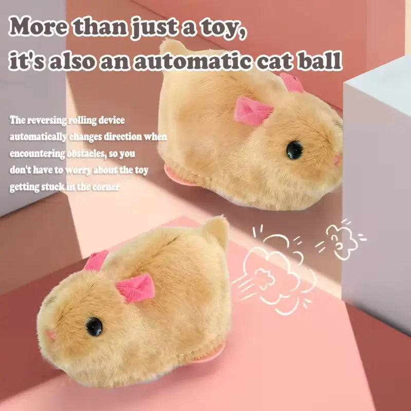 Boredom Buster Smart Cat Toy USB Rechargeable Auto-Rolling Ball with Mouse Hands-Free Play for Indoor Cats