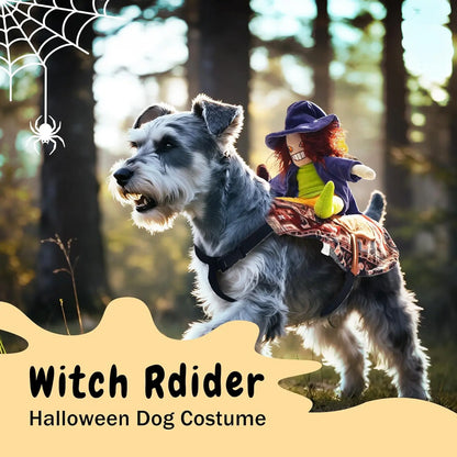 Fuzzwoof Howling Witch Dog Halloween Costume with Spooky Sound Effects, Humorous Dog Outfit Featuring Creepy Laughing Witch, Suitable for All Breeds (Large)