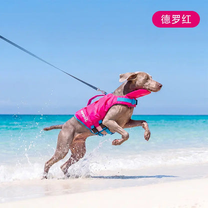 Dog Life Jacket - Pet High-Visibility Gear with Bright Contrast Colors, Ripstop Quick-Dry Fabric, Head Support, Enhances Visibility Water Safety Lifesaver for Pool, Lake Activities
