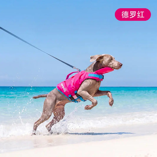 Dog Life Jacket - Pet High-Visibility Gear with Bright Contrast Colors, Ripstop Quick-Dry Fabric, Head Support, Enhances Visibility Water Safety Lifesaver for Pool, Lake Activities