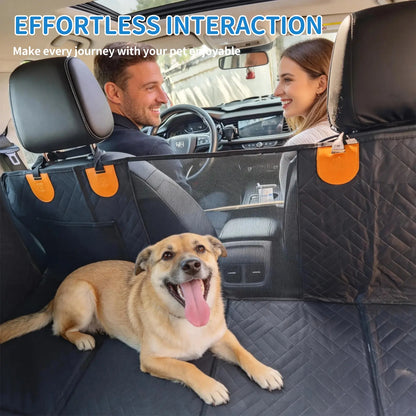 PETZOOKA Back Seat Extender for Dogs Hard Bottom Car Seat Cover for Dogs with Mesh Window Waterproof Backseat Pet Cover Hard Bottom-Dog Car Seat Cover for Back Seat Dog Hammock for Car/Suv