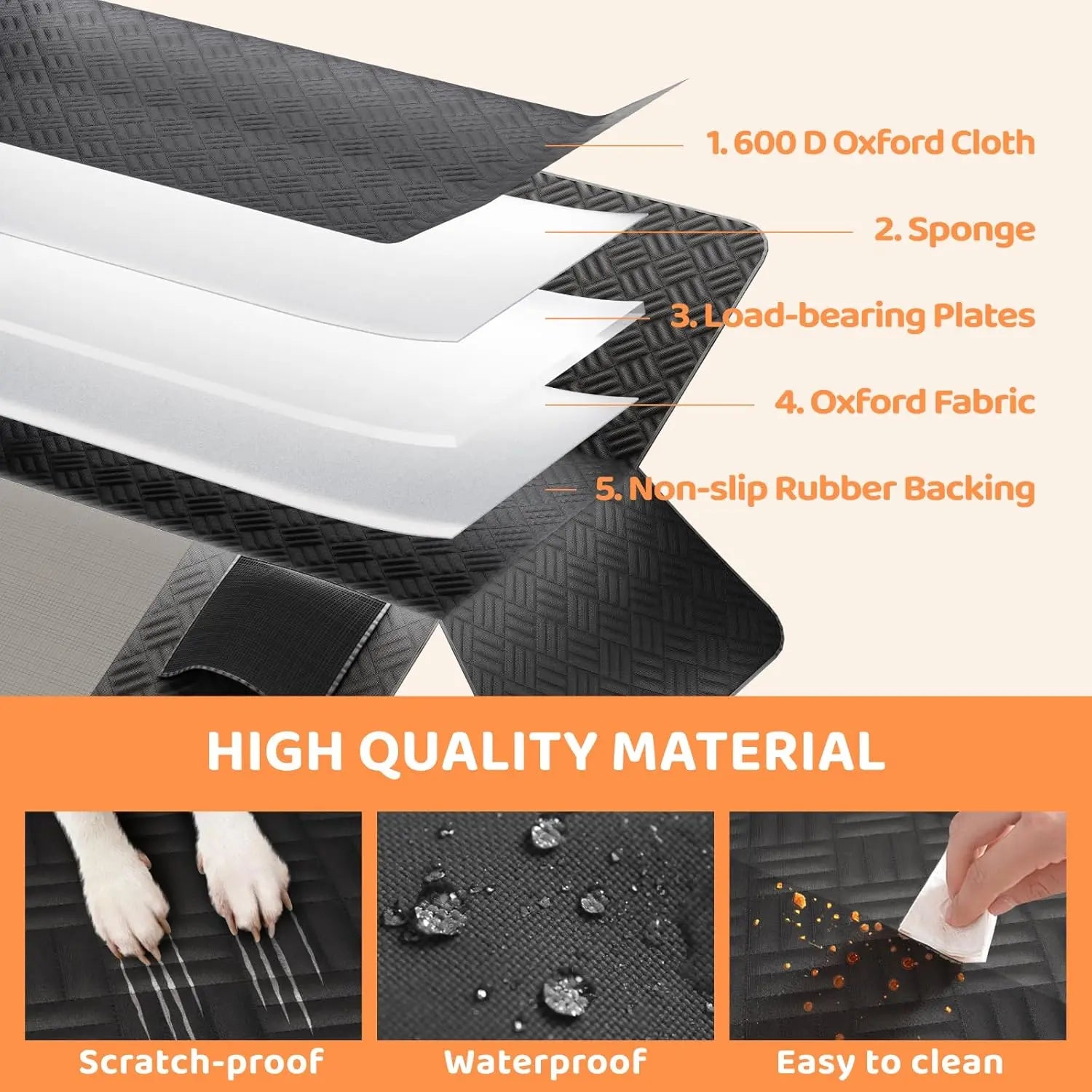 PETZOOKA Back Seat Extender for Dogs Hard Bottom Car Seat Cover for Dogs with Mesh Window Waterproof Backseat Pet Cover Hard Bottom-Dog Car Seat Cover for Back Seat Dog Hammock for Car/Suv