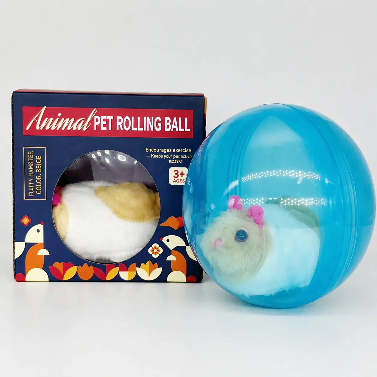 Boredom Buster Smart Cat Toy USB Rechargeable Auto-Rolling Ball with Mouse Hands-Free Play for Indoor Cats